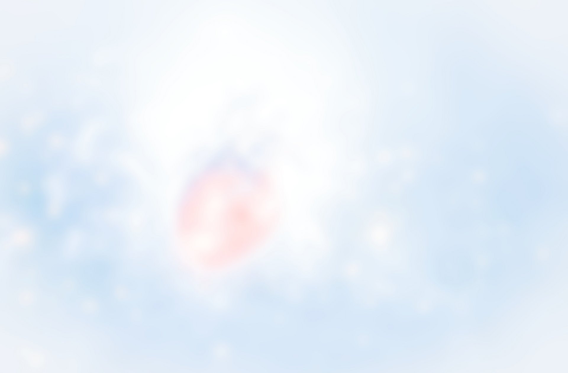 Darstellung eines anatomischen, menschlichen Herzens vor einem abstrakten, medizinischen Hintergrund. Extrem aufgehellt und verschwommen als Hintergrundbild.